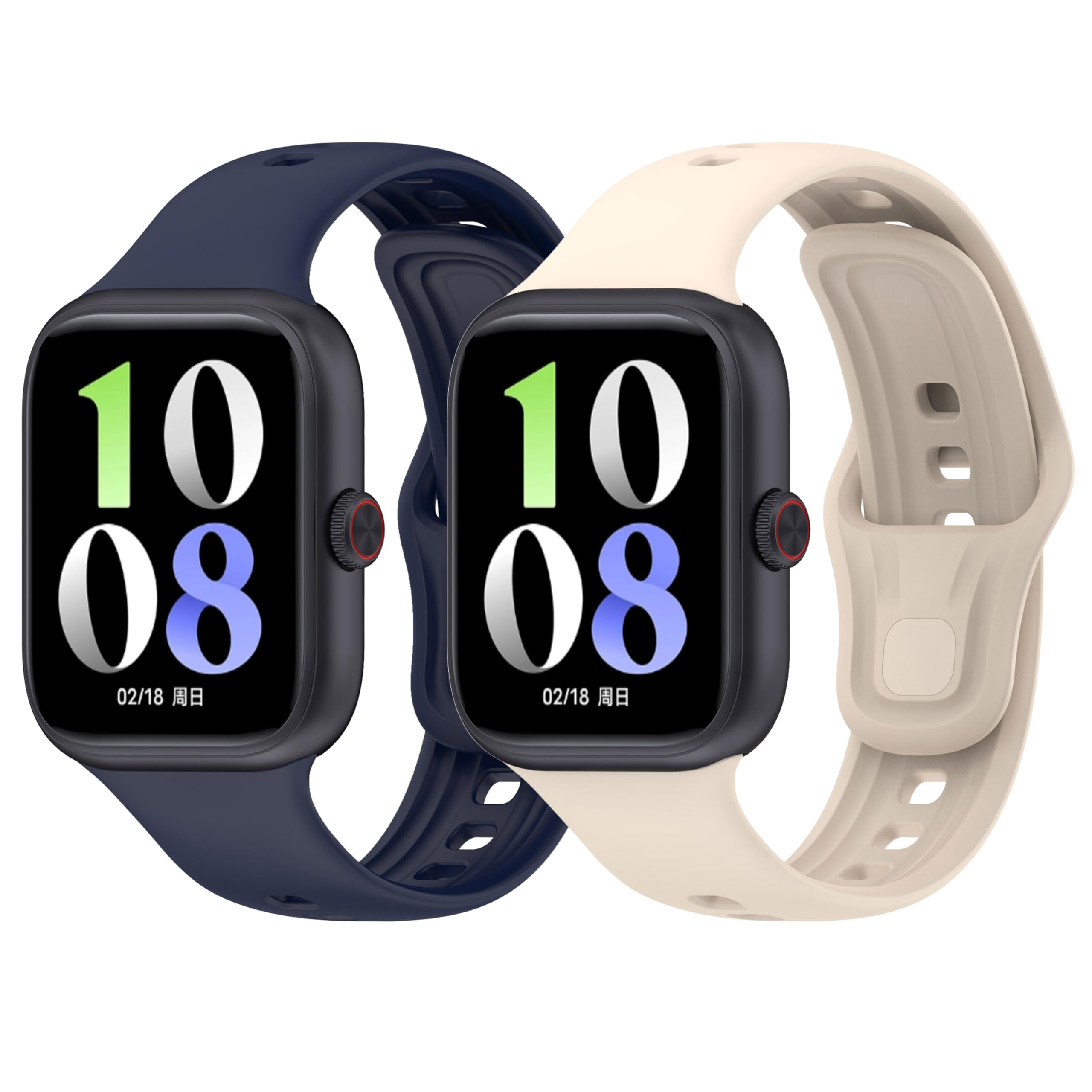 FitTurn 2 Pack Bands Compatible with IQOO WATCH GT Smart Watch Replacement Straps Silicone Bands Bracelet Watch Bands