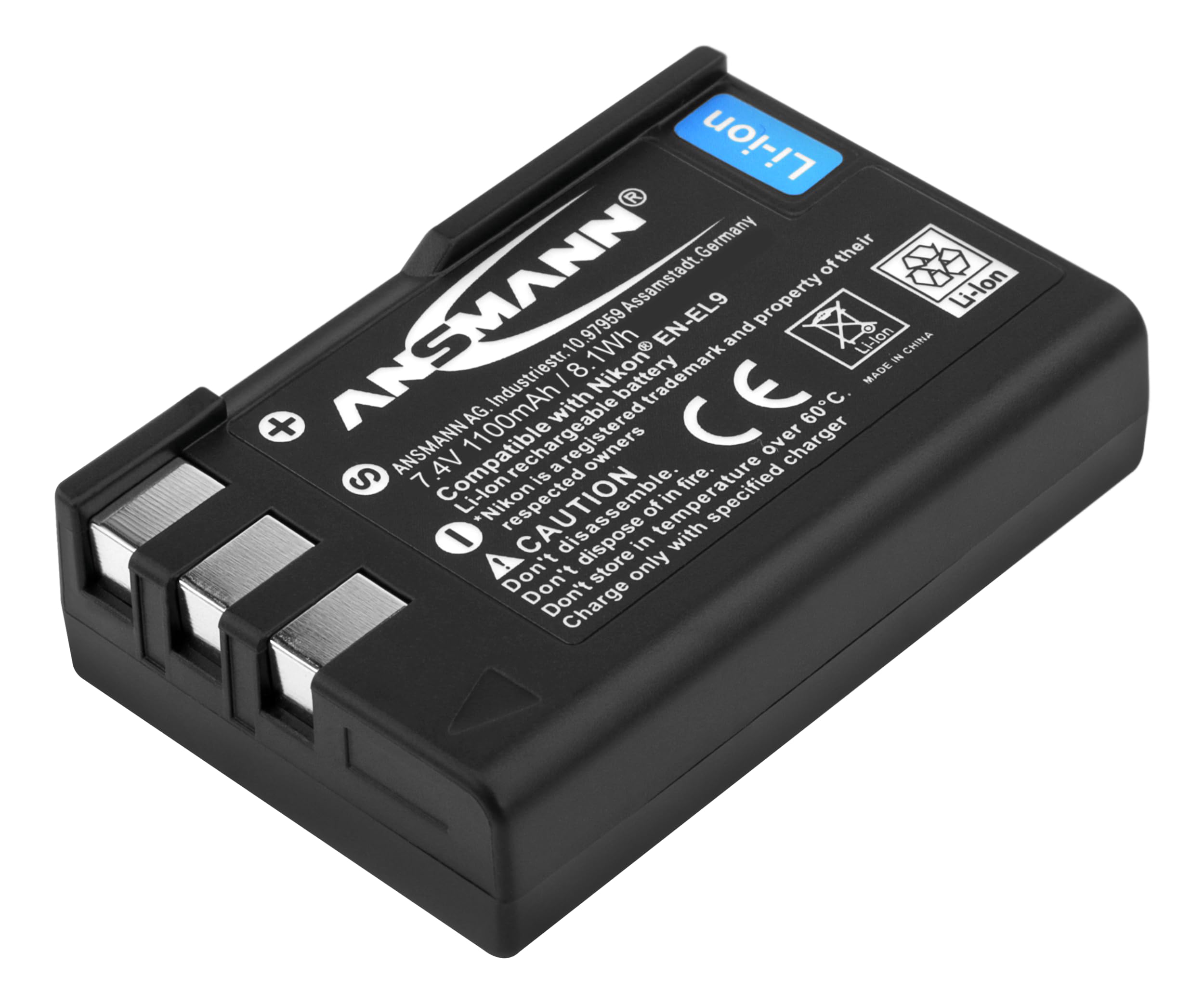 ANSMANN Batteria Li-Ion EN-EL5 3,7V 1050mAh – Ricambio Per Nikon Coolpix P100, S10, 610 E Altre