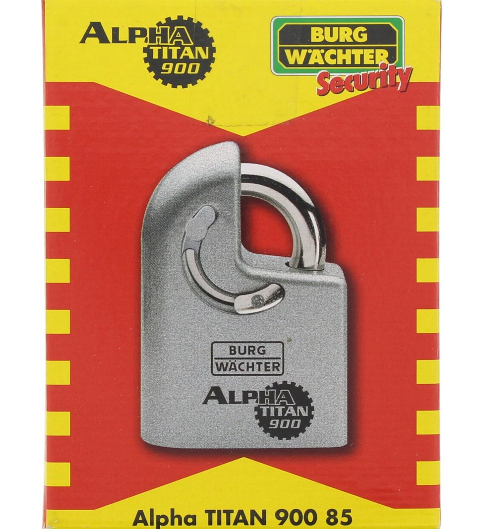 BURG-WÄCHTER, Cadenas High Tech en Acier, Epaisseur de la Anse 14 mm, Titan 900 85 V