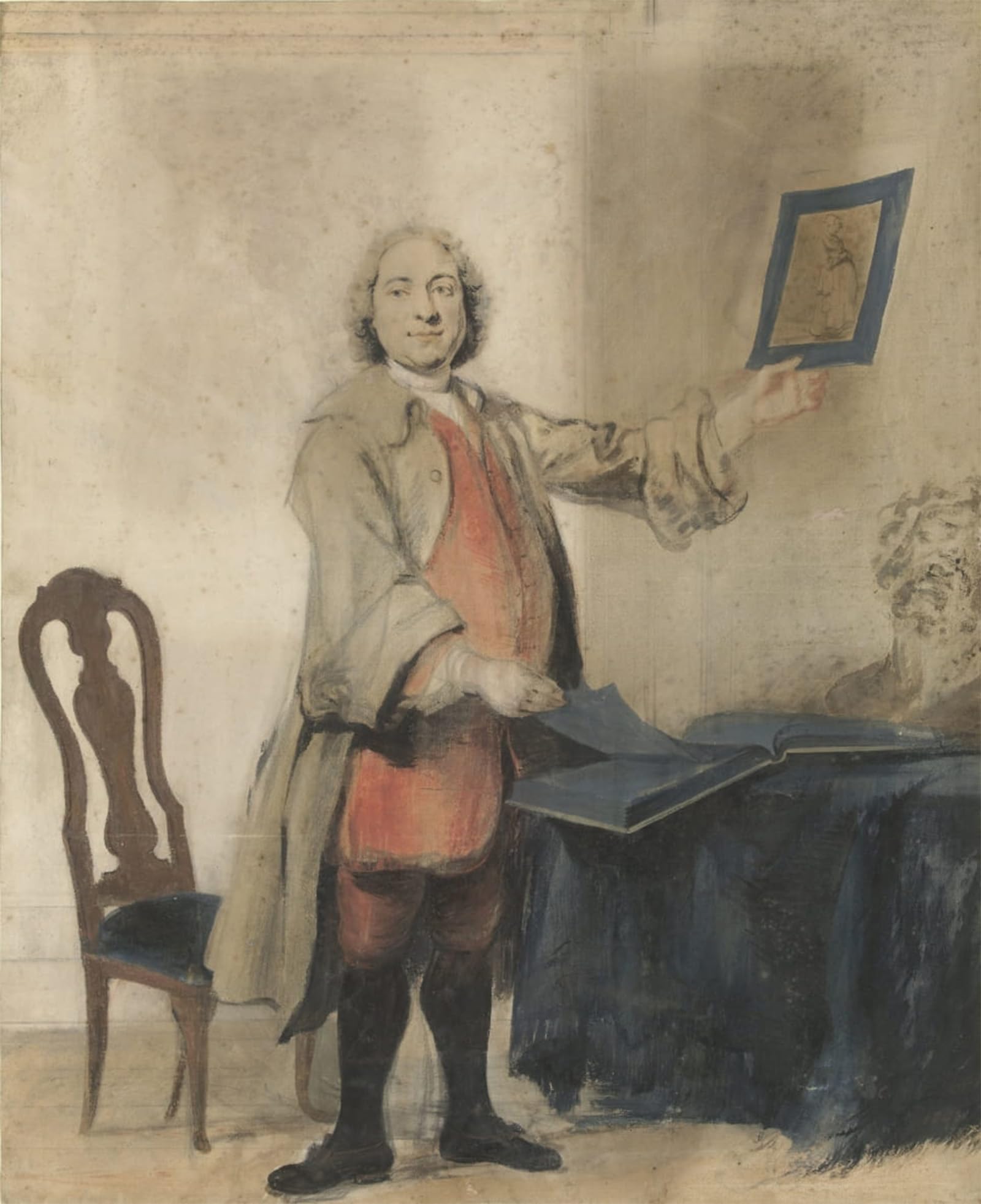 SERENDIPITP Retro Picture Poster Wall Art Pictures Painting Portret Van Cornelis Bouman by Cornelis Troost Wall Art Canvas Print for Wall Decor 60x90cm