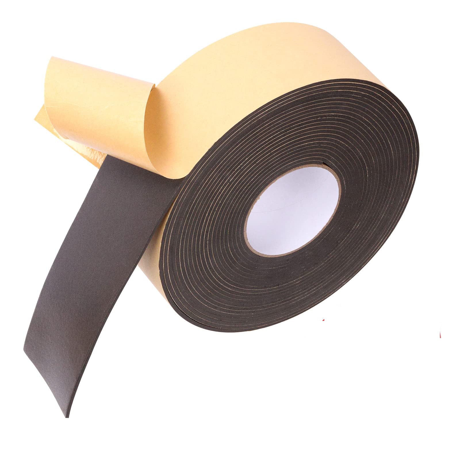 NALACAL 3 Roll Self Adhesive Foam Insulation Tape, High Density Shock-Absorbing Sound Proof Seal Strip Waterproof Weather Stripping Foam Tape for Door and Window