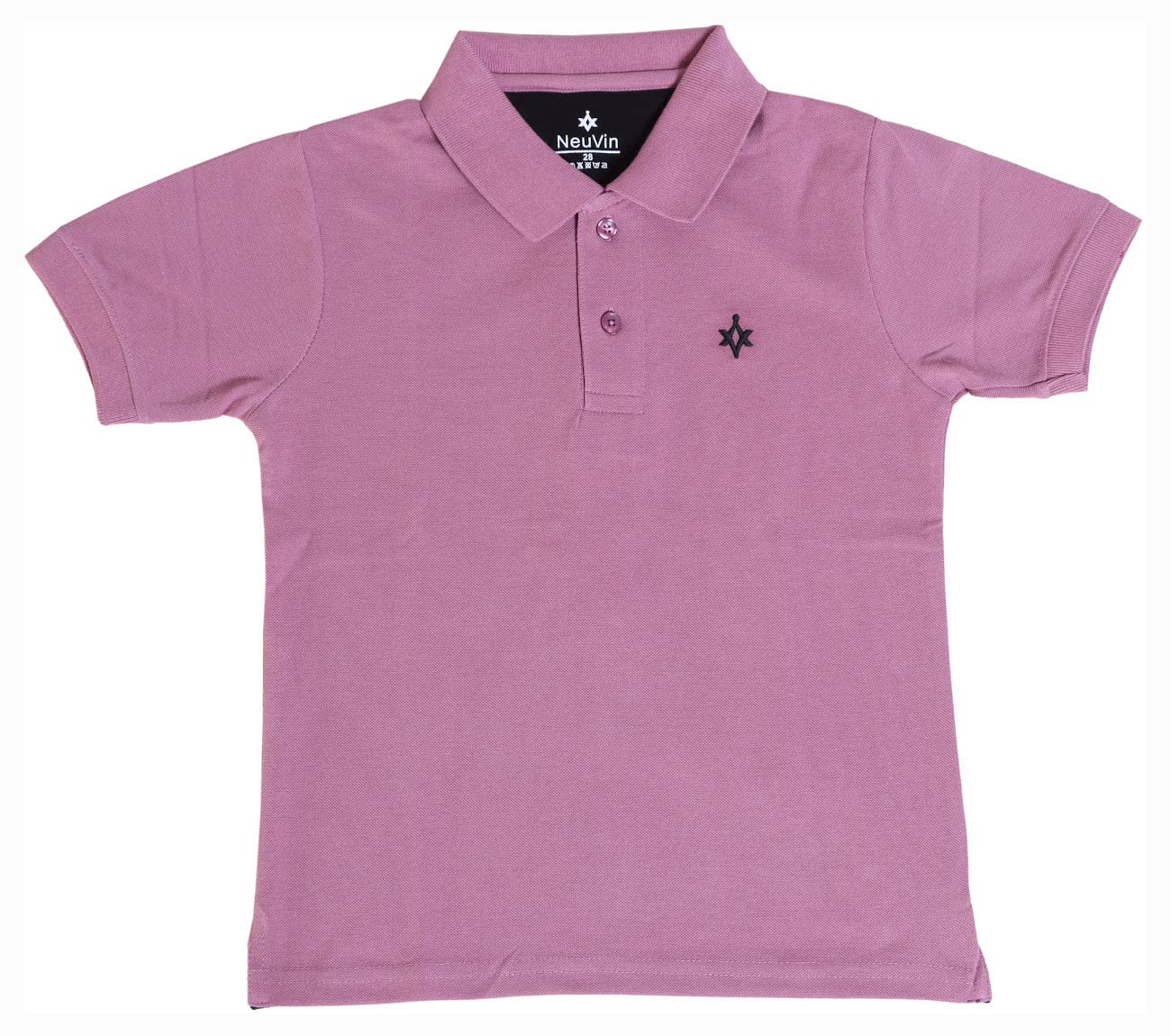 NeuVin Boys Cotton Polo T-Shirt Regular Fit Half Sleeve Plain Collar T-Shirt, Soft Breathable Casual Wear