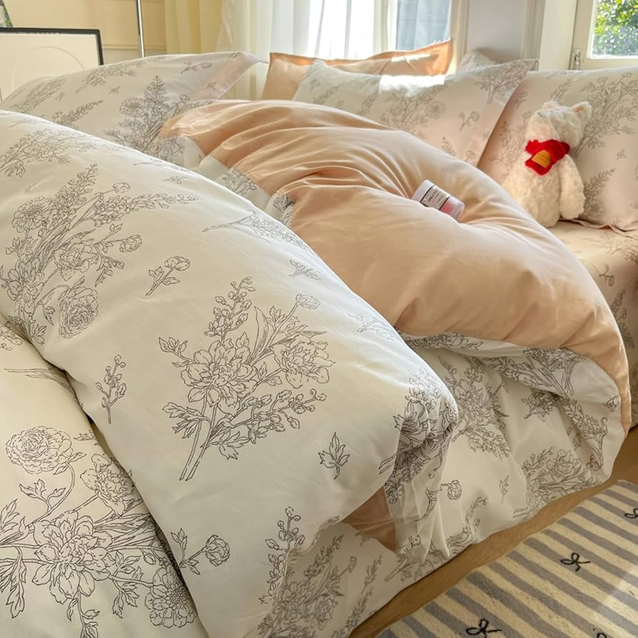 Amazon｜布団カバー カラー 水玉模様 100%コットン ドット縞 波 柄