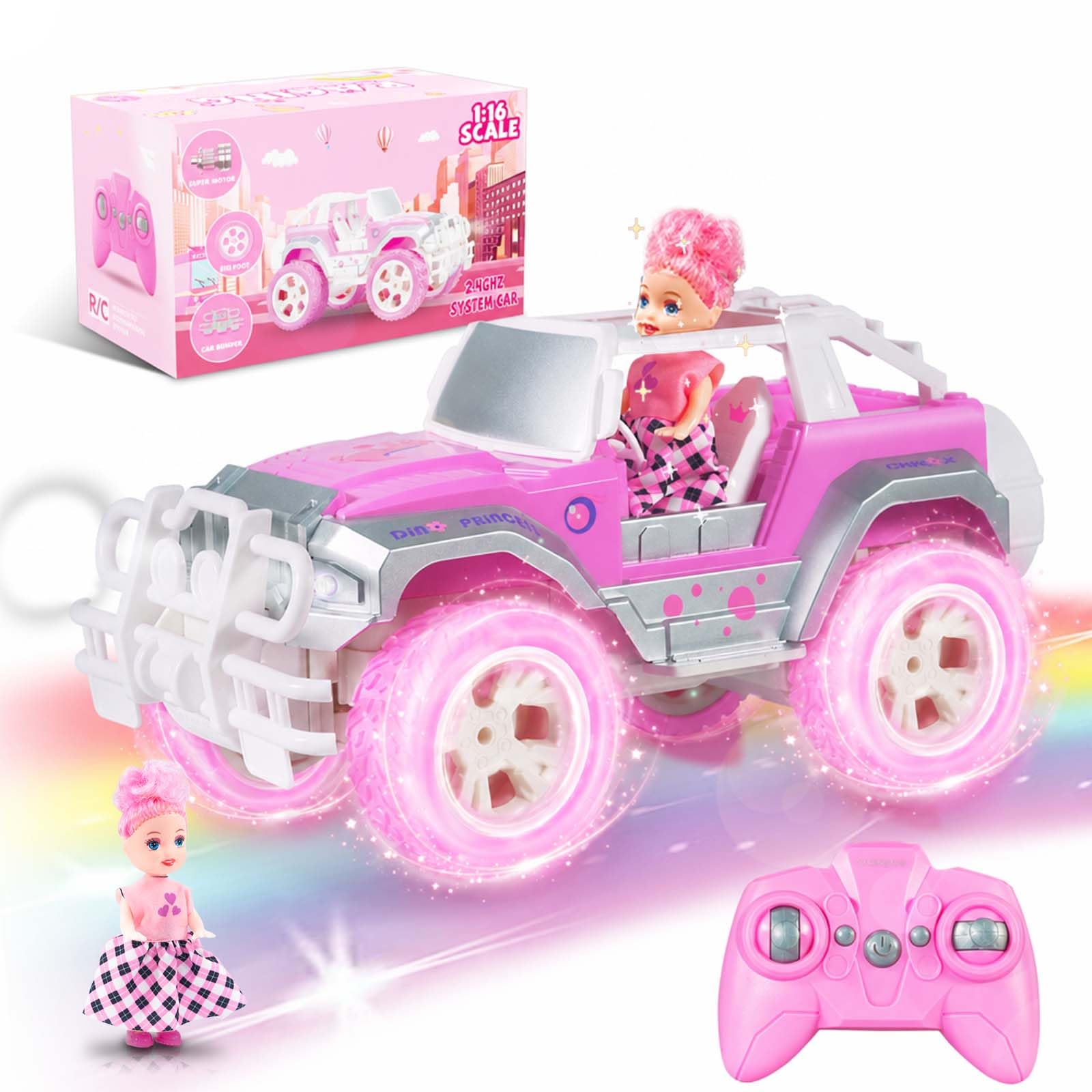 Amazon.co.jp: Carox ラジコン 女の子 車 1/16スケール 可愛い人形付き