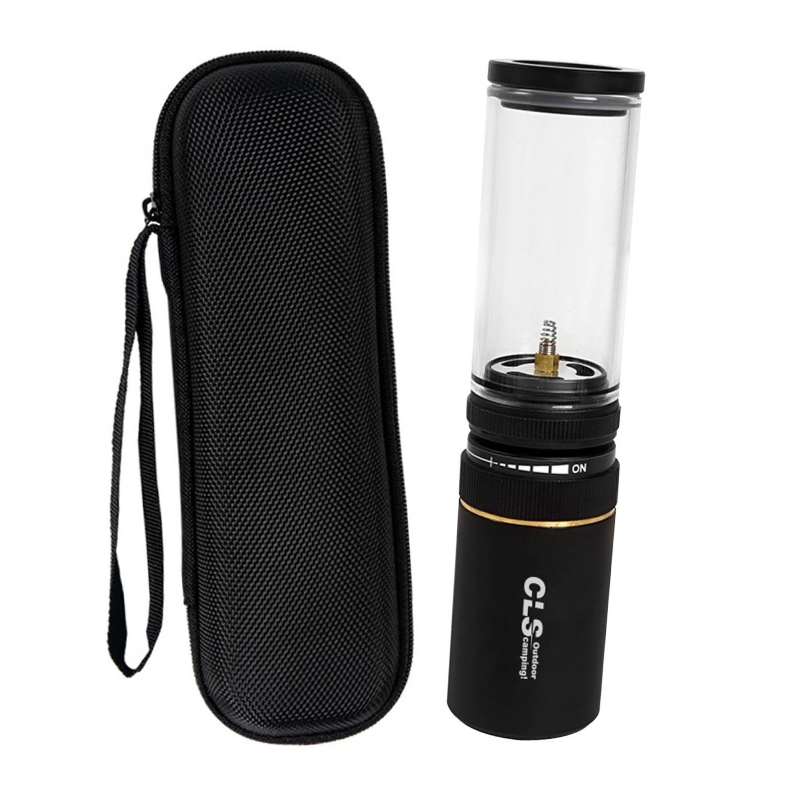 Set di 5 lampade per serbatoio di gas per esterni, illuminazione da campeggio, per escursioni, arrampicata, picnic, colore nero