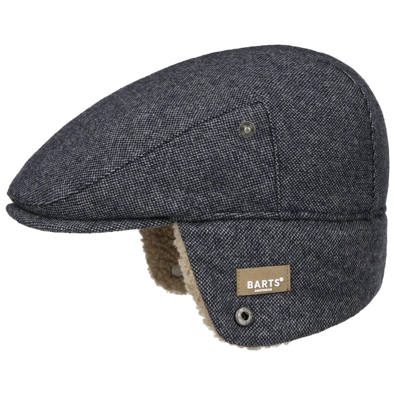 Barts Monzonite Denim Flat Cap Men - Ivy hat with Peak, Lining, Leather Trim, Trim Winter Autumn-Winter - L (58-59 cm) Denim
