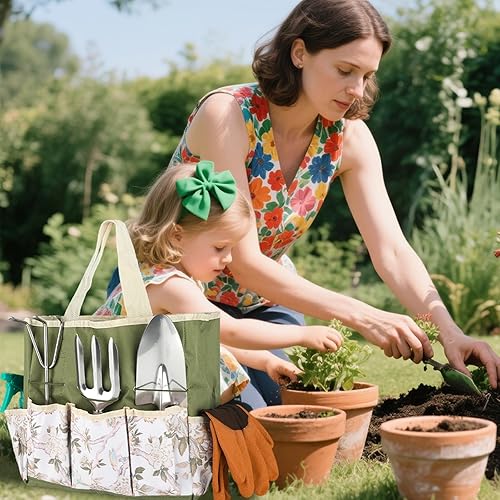 Miniatura 4 de Herramientas de jardinería resistentes, juego de herramientas de jardín de 9 piezas, acero inoxidable, a prueba de óxido, antideslizantes,