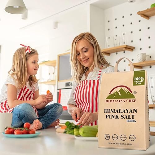Miniatura 4 de Himalayan Chef Sal rosa gruesa para repuestos de molinillo – 5 libras 100% natural enriquecida con 84 minerales esenciales, sal rosa certificada