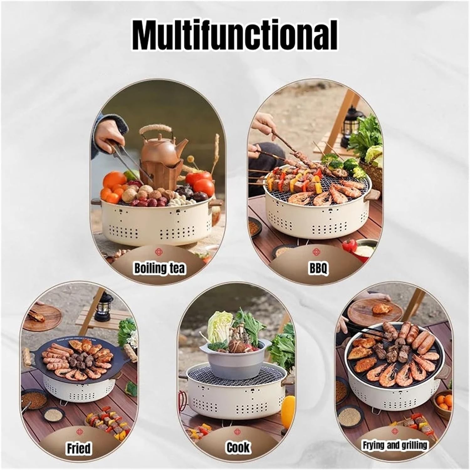 Portable Stainless Steel BBQ Grill - Split Round Rack for Outdoor Camping, Picnic, Tailgating, and Backyard BBQs - Durable, Easy to Clean, Perfect for Grilling Enthusiasts