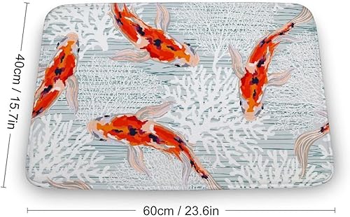 Miniatura 3 de Alfombra de baño con diseño de pez dorado coral gris tapete de decoración de baño con respaldo antideslizante tapete suave y absorbente tapete de