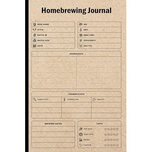 Home brewing Journal: Homebrewing Logbook and Recipe Journal, Homebrew Recipe Journal, MY HOME BREWING RECIPE JOURNAL, Home Brew Journal for Craft Beer Homebrewers, Size 6"X9", 120 Pages