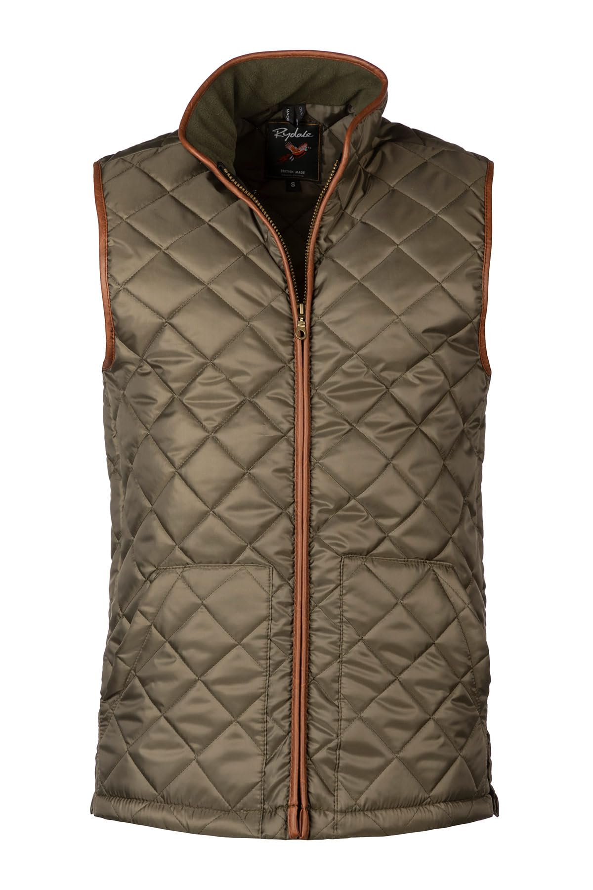 Rydale Mens Quilted Gilet Gents Diamond Quilt Waistcoat Country Bodywarmer (UK, Alpha, S, Regular, Regular, Olive)