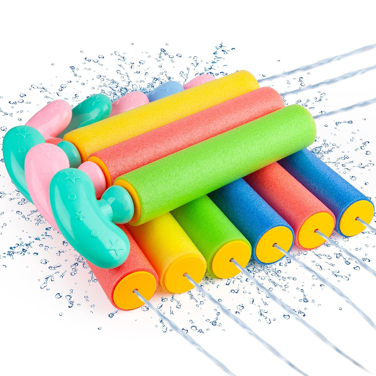 KAQINU 9 Pack Water Gun, Foam Water Blaster Squirt Gun Set for Kids Swimming Pool Toys Adults Water Gun Blaster Shooter for Summer Beach Outdoor Play Game Toy