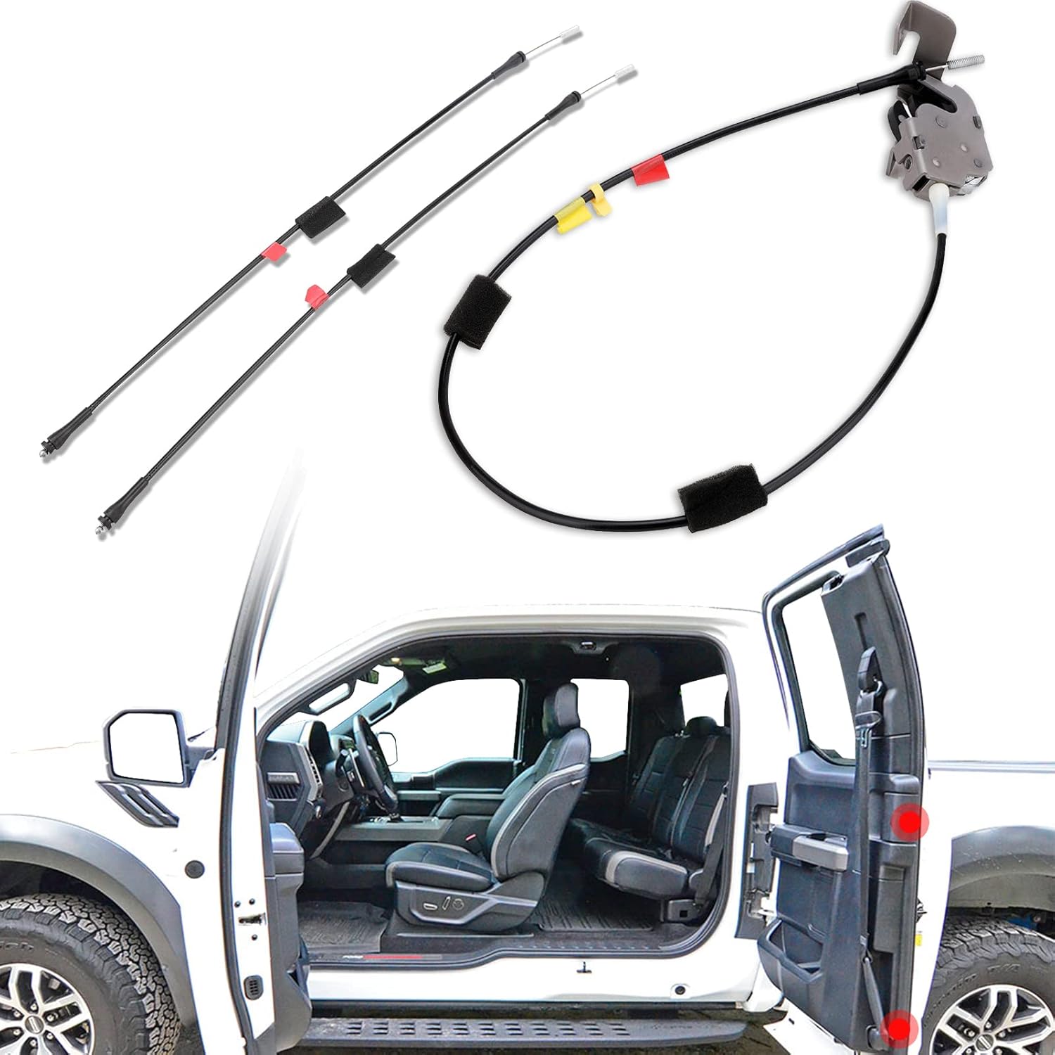 Rear Door Lower Latch Cables & Rear Door Latch Cable Right Side for 19972004 Ford