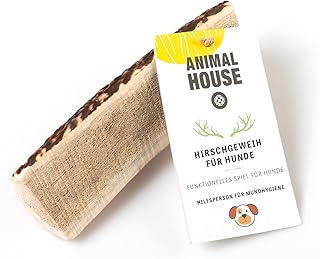 Animal House – Geteiltes Hirschgeweih für Hunde – 100% natürlicher Kausnack – Stärkt die Mundhygiene – Widerstandsfähig und langlebig – In Allen Größen erhältlich (1 stück (1er Pack), M) product image