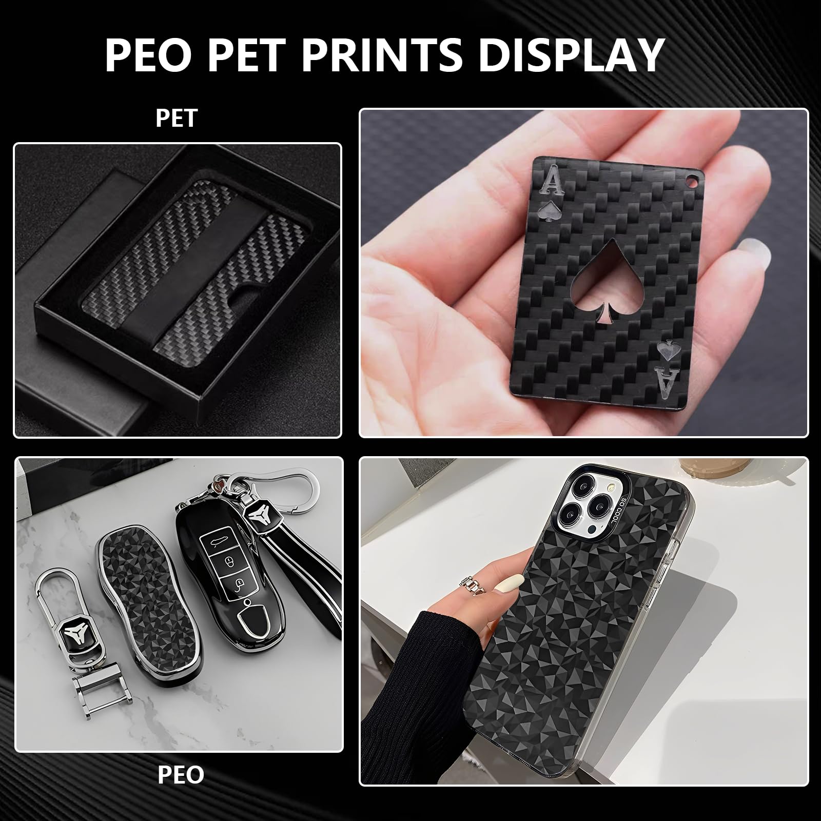 Hossom 3D-podłoże dwustronne dla Bambulab X1, X1C, X1E, P1P, P1S, A1, BIQU CryoGrip Pro, Glacier Panda, podłoże dwustronne PEO+PET dla drukarki 3D Bambu Lab, platforma podłoża dla podłóż Bambu Lab