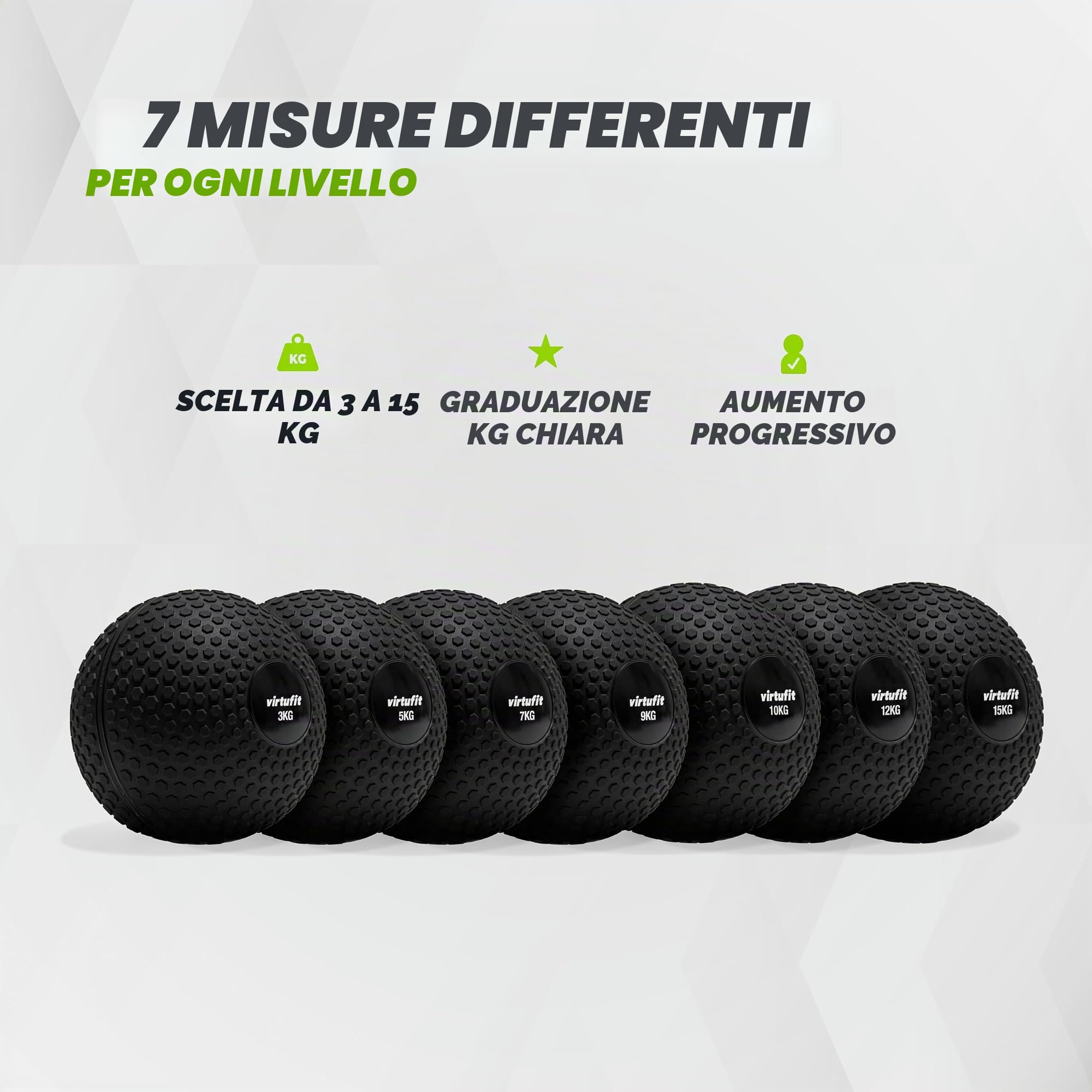 VirtuFit Slam Ball, da 3 kg a 15 kg