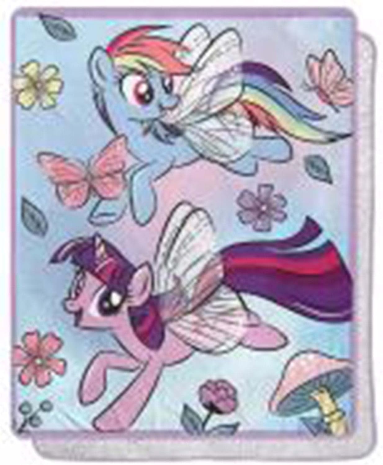 Northwest My Little Pony Silk Touch Sherpa Throw Blanket, 60" x 80", Rainbow Surprise