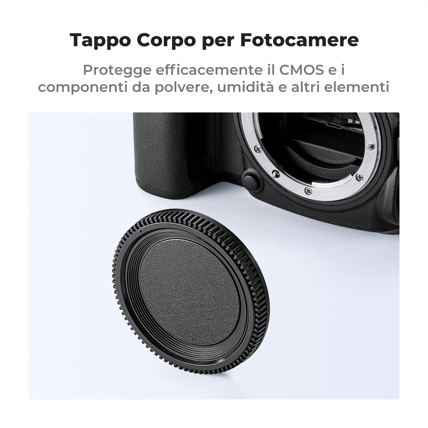 K&F Concept 2pack Tappo Corpo e Coperchio Posteriore per Obiettivo Compatibile con Nikon D5 D6 D500 D610 D750 D780 D810 D850 D3400 D3500 D5000 D5200 D5300 D5500 D5600 D7000 D7100 7200 D7500