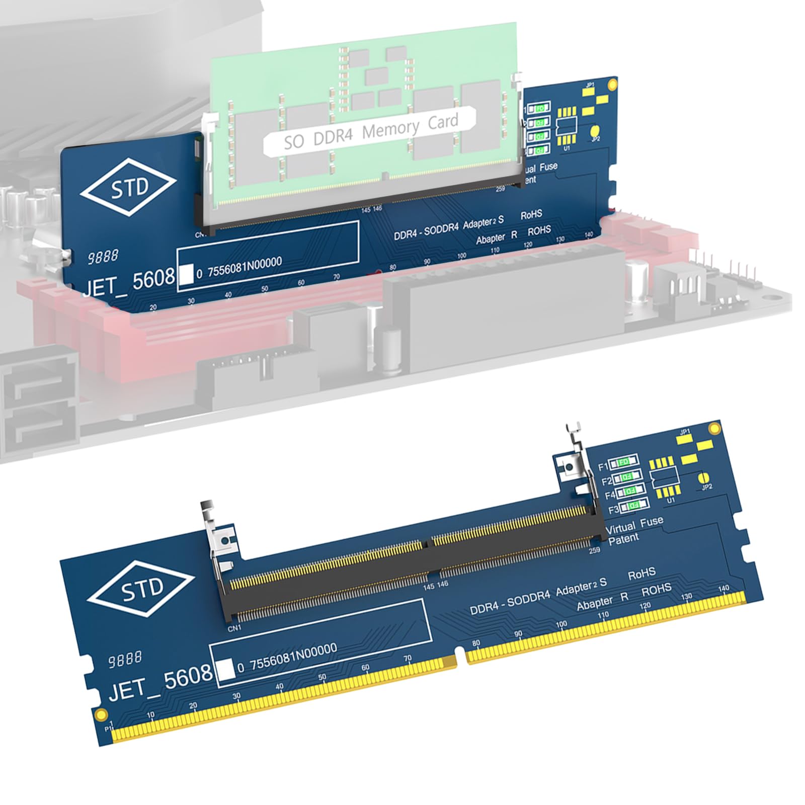 Konwerter DDR4 SO-DIMM na DIMM RAM dla komputera stacjonarnego, łatwy w instalacji i kompatybilny z systemem Windows