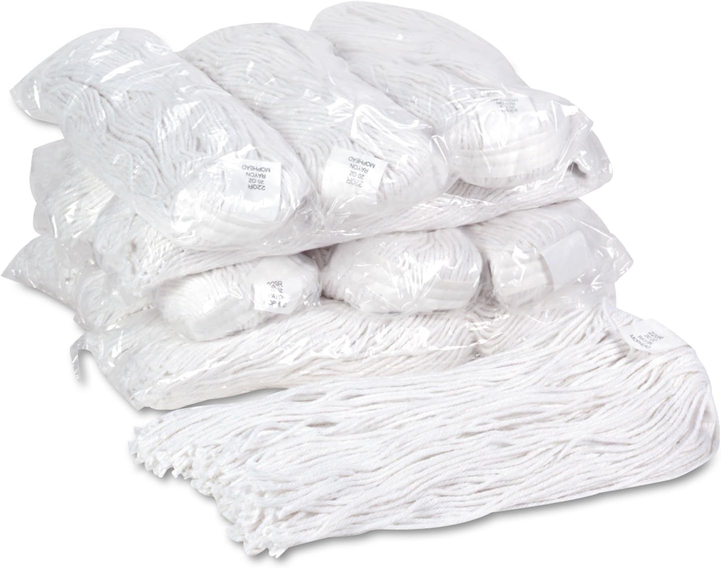 Boardwalk BWK220RCT 20 oz. Rayon Premium Cut-End Wet Mop Heads - White (12/Carton)