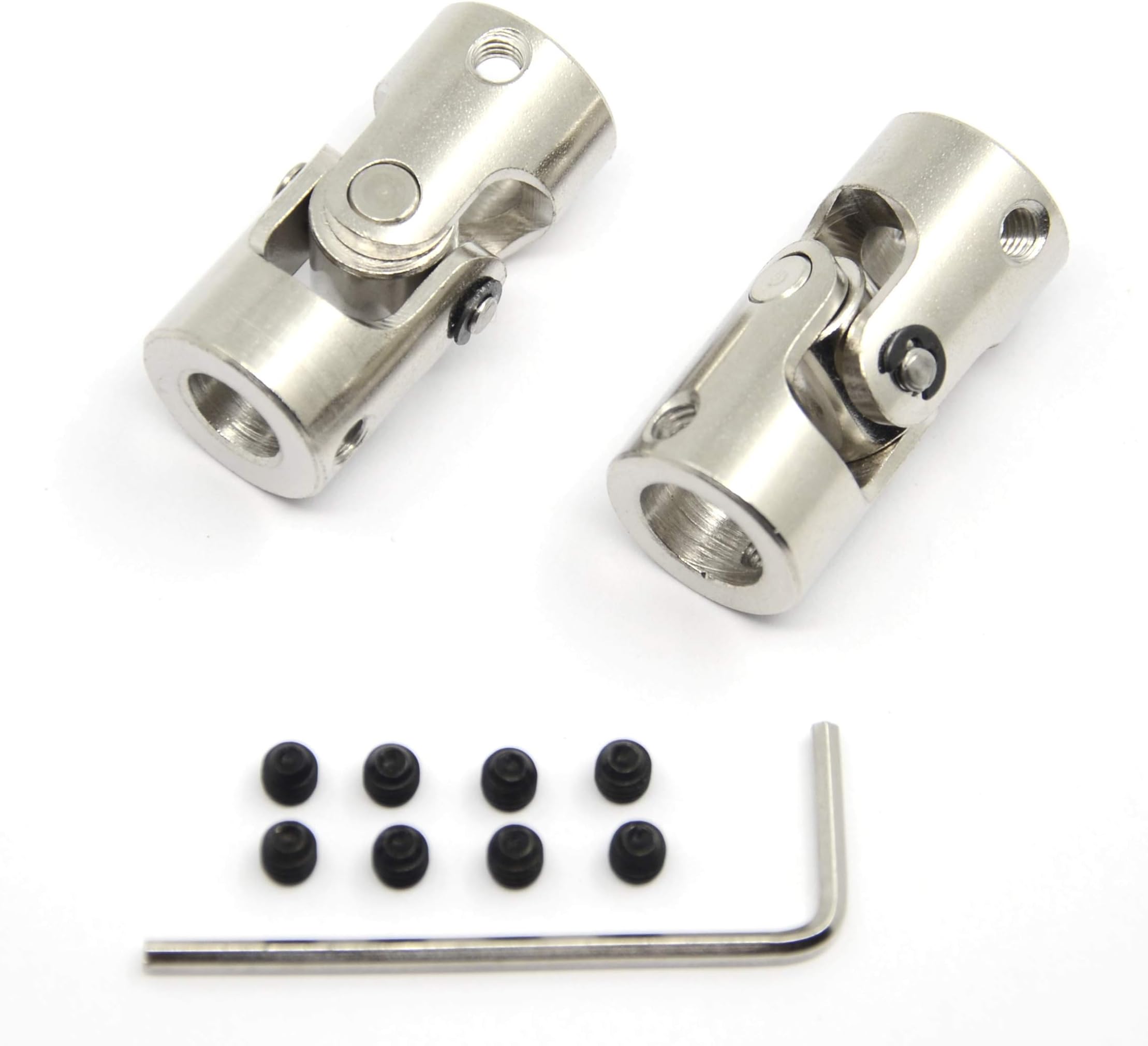 2 Pcs 8mm to 10mm Universal Joint Shaft Coupling with Screws for Motor
