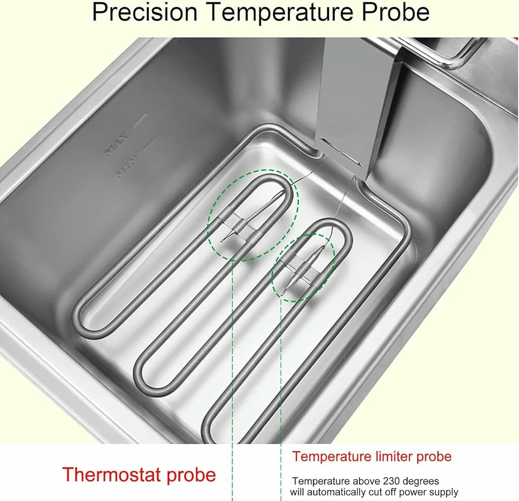 Freidora Eléctrica Comercial con Canasta, Freidora Profunda De Pescado De Aceite De Inducción De Encimera, con Función De Control De Temperatura, para Uso Comercial Y Doméstico ~/