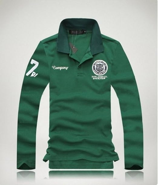 Amazon キエモン Kiemon ポロ シャツ メンズ カジュアル ゴルフ ウェア 長袖 緑 グリーン L シャツ 通販