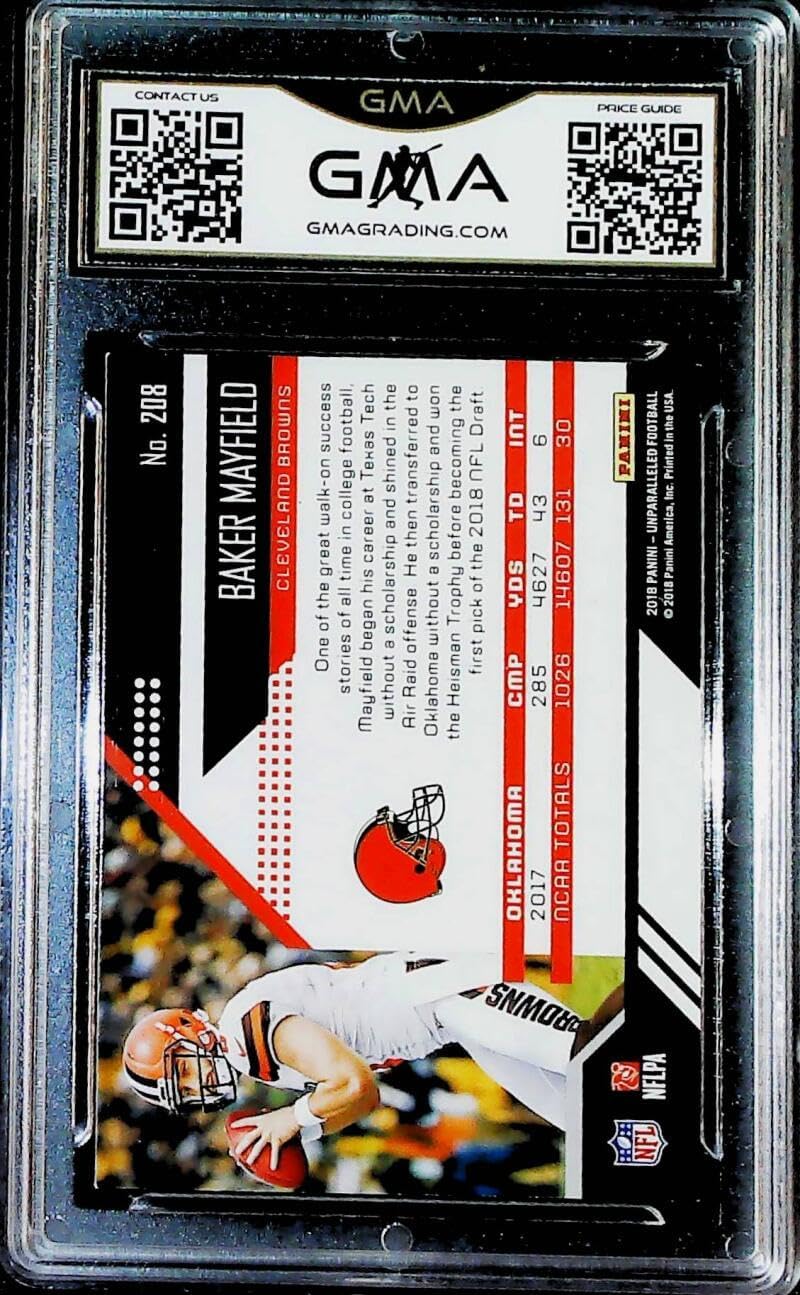 2018 Panini Unparalleled Football #208 Baker Mayfield RC Cleveland Browns Rookie Card GMA 10 GEM MINT
