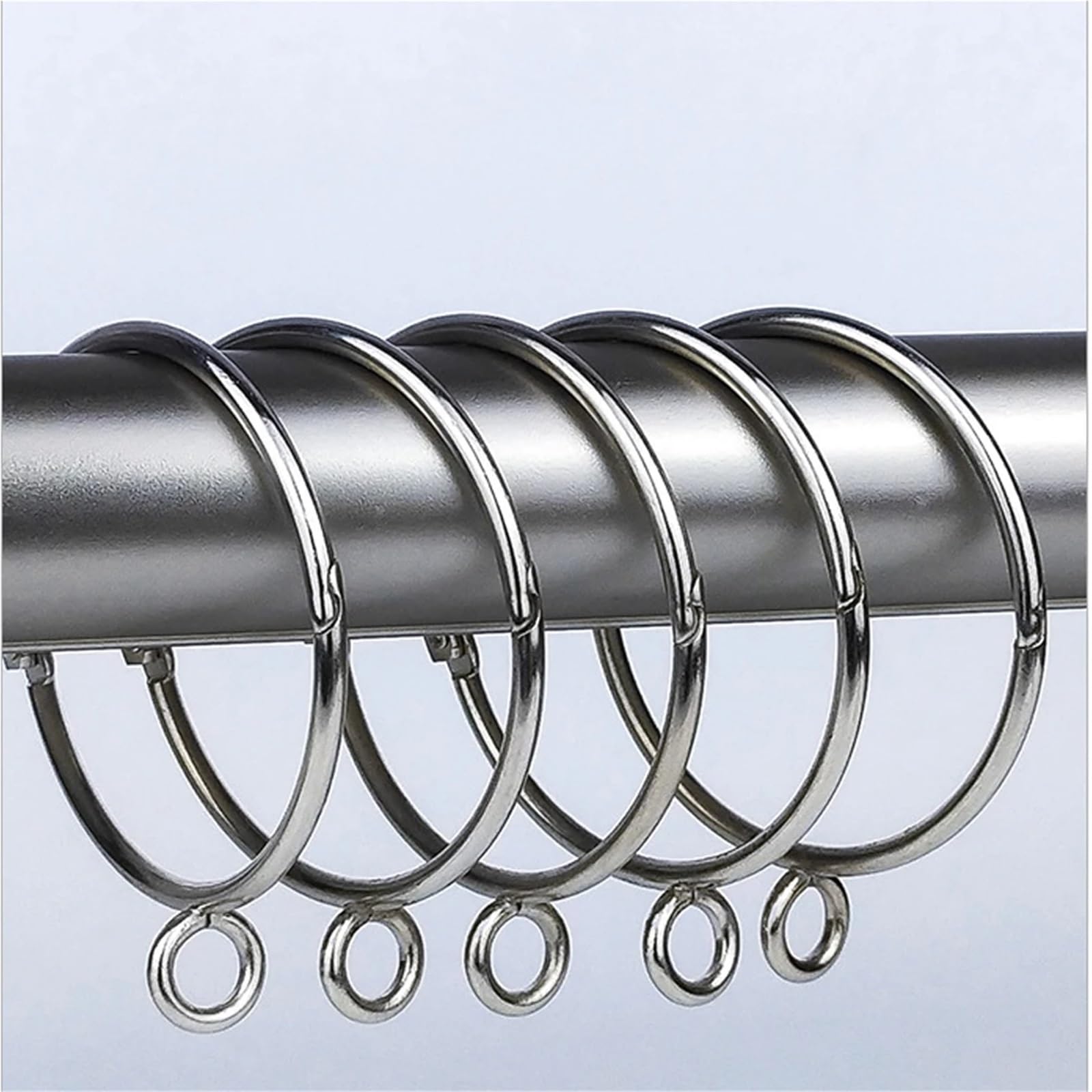 Confezione da 50 anelli for tende in metallo for aste for finestre, for porte e doccia, appendere, 3,8 cm Adatto per tende e tende da doccia