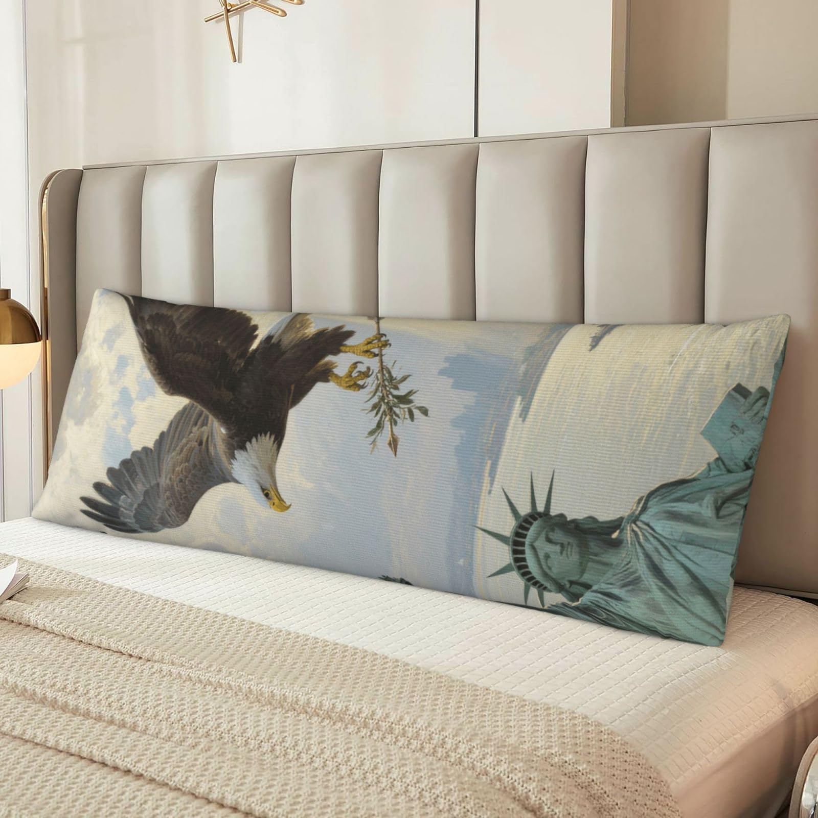 Patriotic American Eagle Body Pillow Cover with Hidden Zipper 54"X20",Ultra Soft Microfiber Long Pillow Case Decorative Bedding Pillowcase Cushion Cover Cases for Bedroom Couch Sofa,Home Gifts