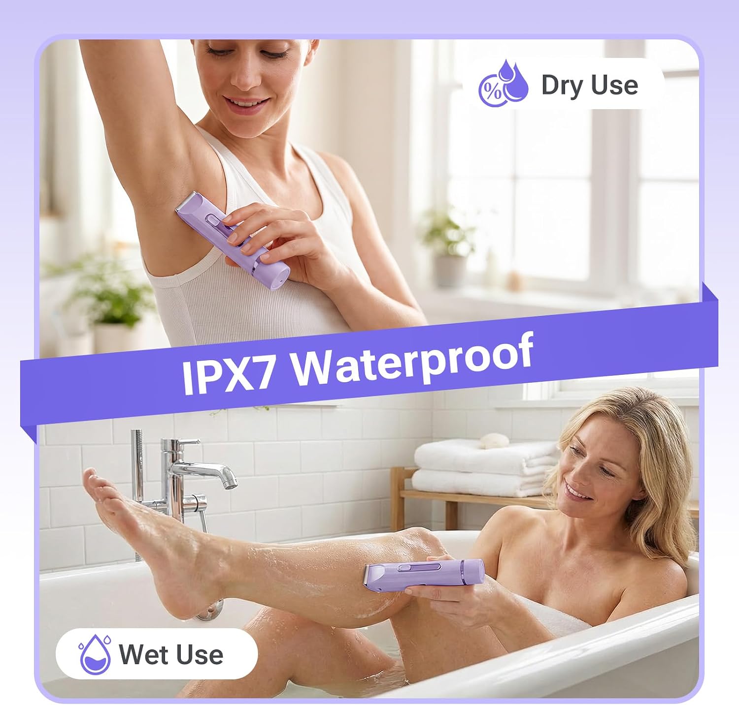 Bikini Trimmer for Women, Electric Razors for Women, IPX7 Waterproof, Rechargeable Pubic Hair Shaver, Ladies Bikini Pubic, Face, Underarms, Legs image 4
