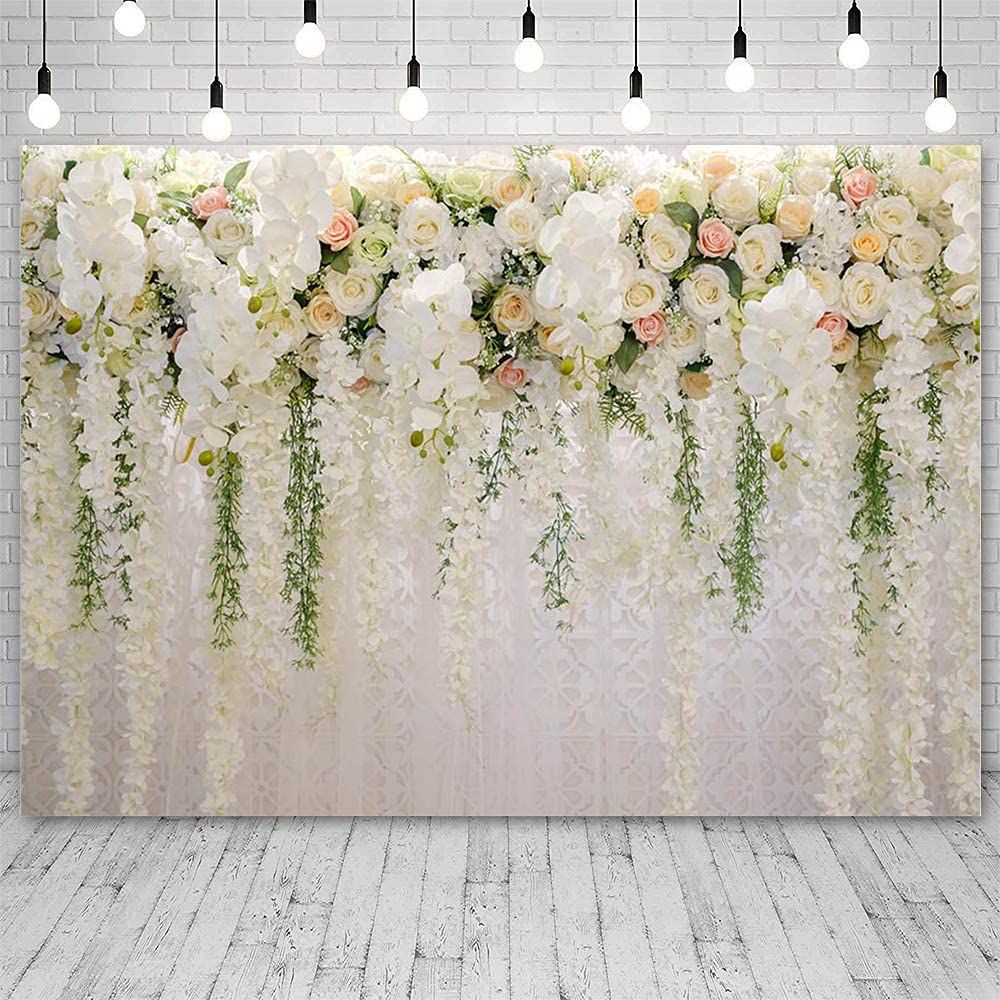 Fondo De Pared De Flores 3x2.5 M - Vinilo Retro, Decoración Para Fiestas, Bodas, Cumpleaños Y Fotos