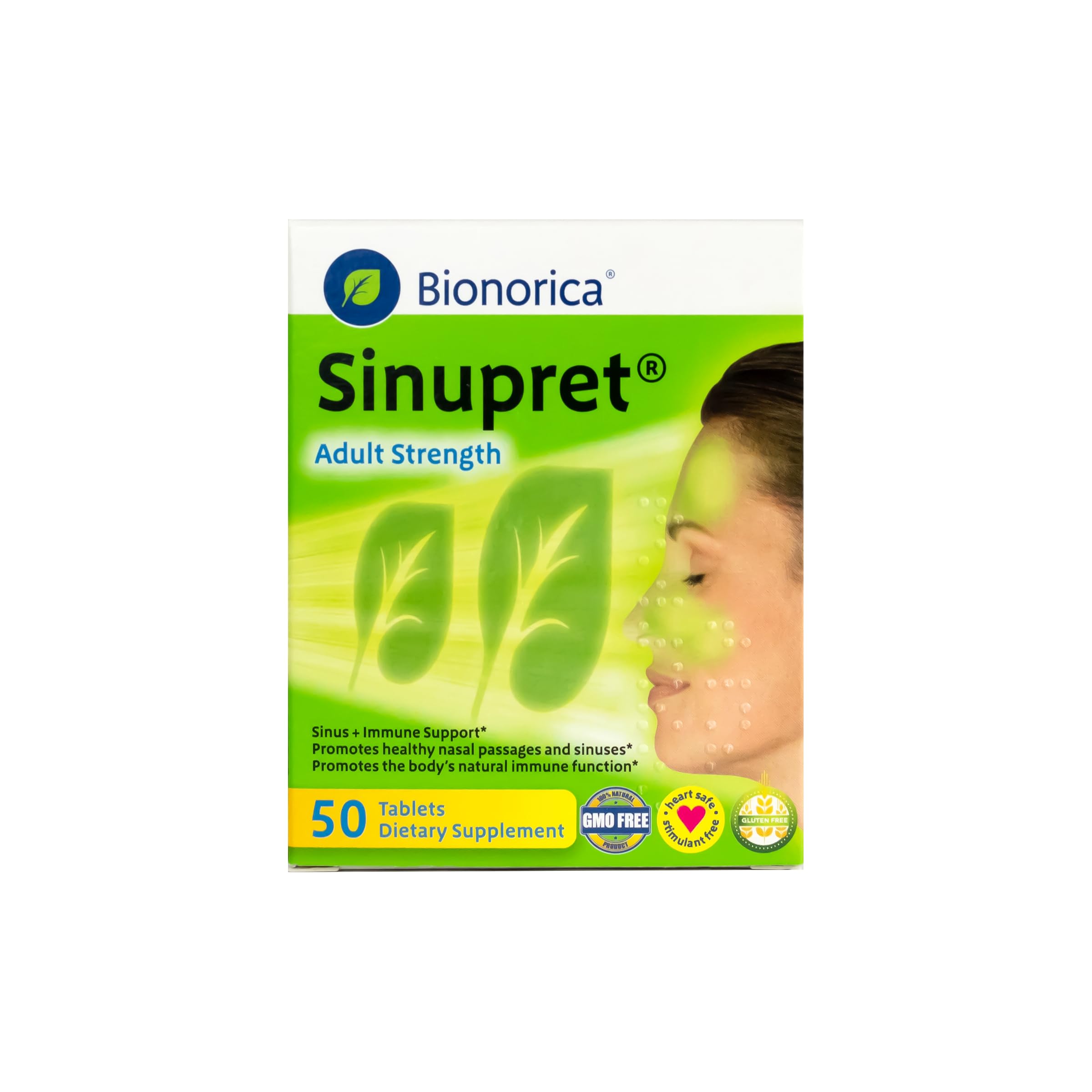 Bionorica Sinupret Adult Strength Sinus - Immune Support Supplement - All Natural - Herbal Nasal Passage & Immunity Boost - 50 Tablets