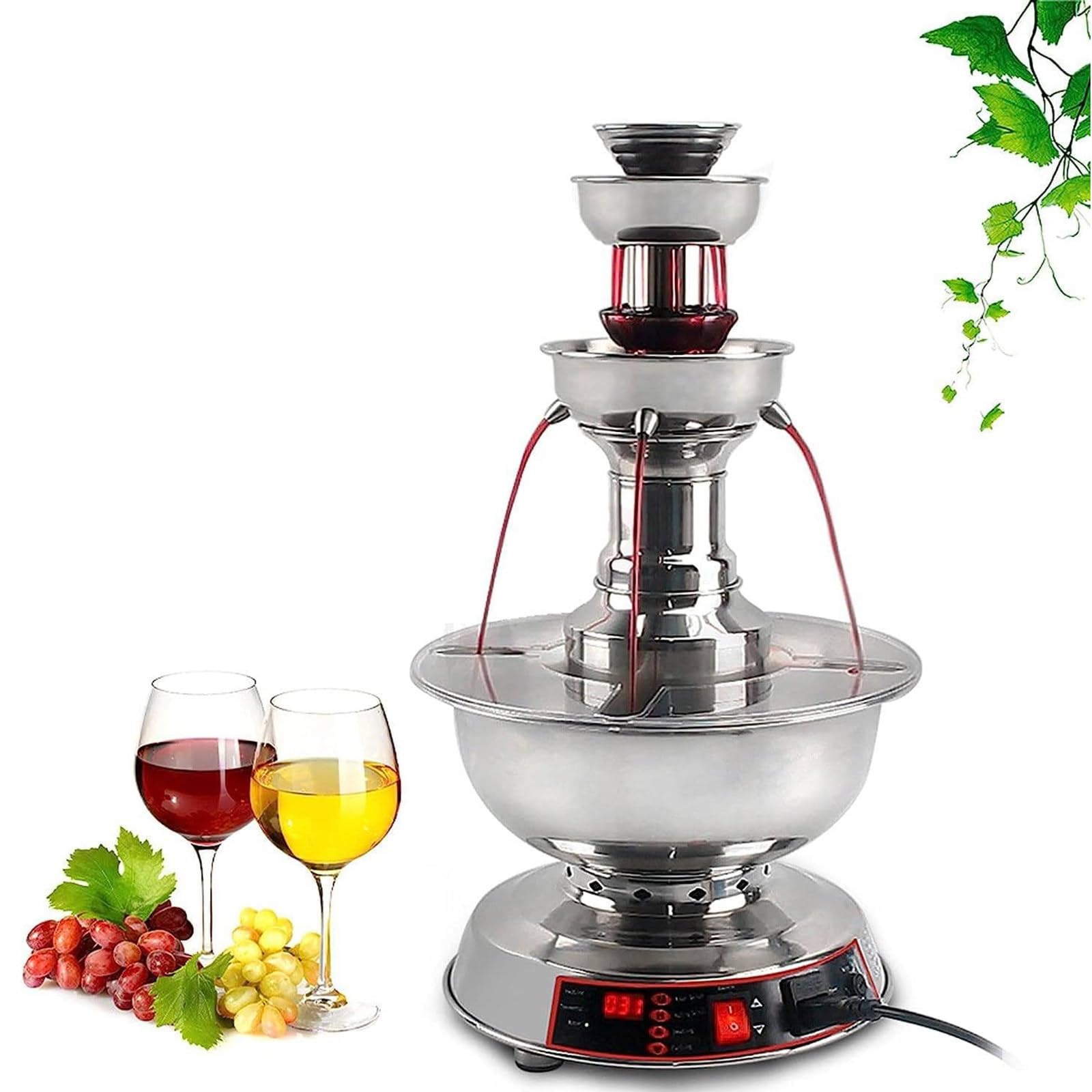 Electric Wine Fountain Machine, 3-Tier Commercial Beverage Dispenser