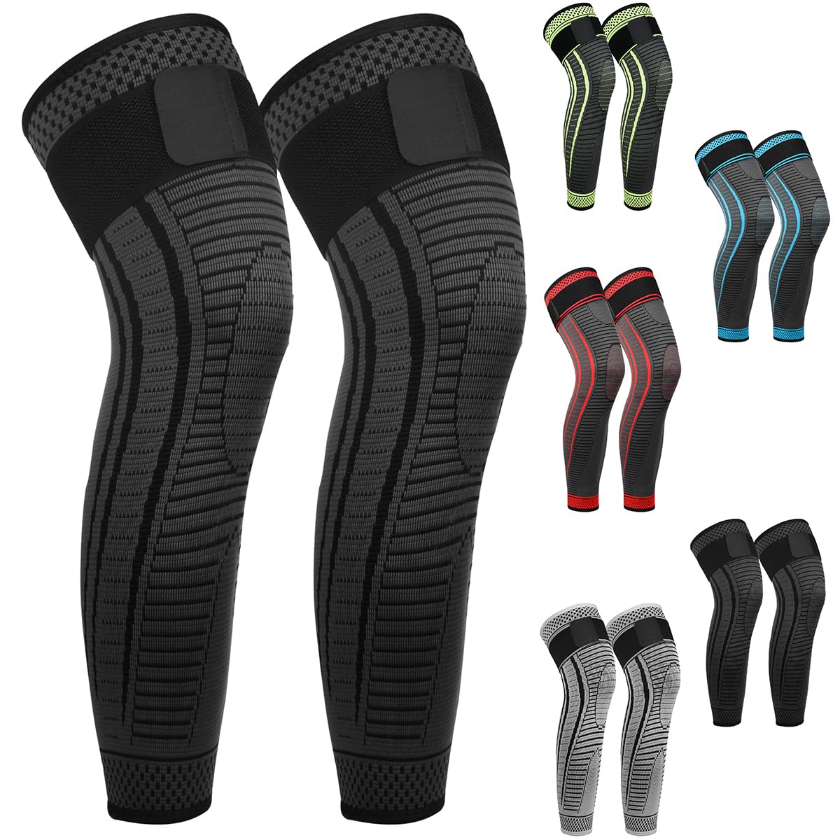 Ruilaibao Full Leg Compression Sleeves 2 Pack Antiskid Ventilation Long Knee Support for Men And