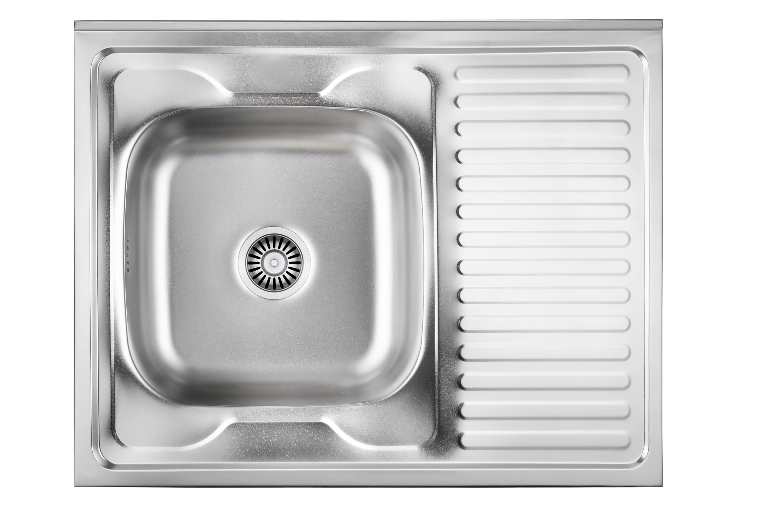 QUADRON Lavello in acciaio inox | dimensione 80 cm colore: sinistro | ROBIN lavello da cucina | scarico incluso | lavello in acciaio inox adatto a mobile da 80 cm | sovrapposizione (SINISTRA)