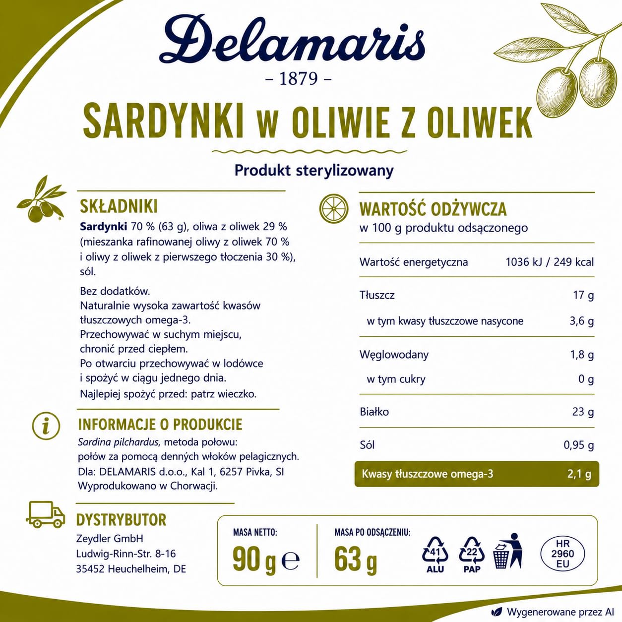 Sardinen in Olivenöl 20x90g 20er-Pack Glutenfrei Omega-3-Fettsäuren