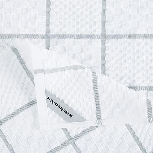 Vista 50 de KitchenAid Guantes de horno de tela de toalla de algodón acolchados, soporte para ollas, juego de 4 toallas de cocina, resistentes al calor, agarre