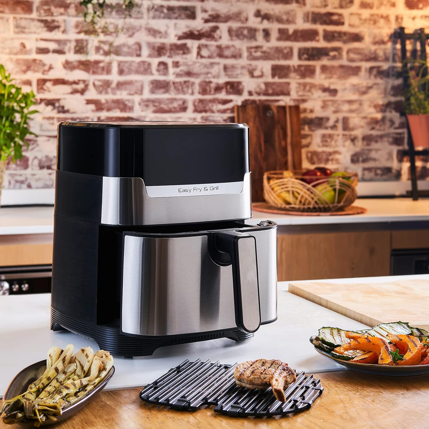 FREIDORA DE AIRE TEFAL 2-IN-1 EASY FRY GRILL DELUXE EY 505D FREIDORA DE AIRE TEFAL 2-IN-1 EASY FRY GRILL DELUXE EY 505D