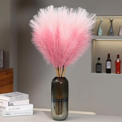 Miniatura 14 de 9 Tallos Hierba de Pampas Negra - 38 Pulgadas de Alto Decoración de Hierba Pomposa Falsa, Floral Artificial de Pompas Larga para Decoración