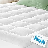 Vista 12 de Cubrecolchón ultrasuave tamaño matrimonial XL, cubrecolchón de viscosa de bambú para aliviar el dolor de espalda, enfriamiento natural para quienes