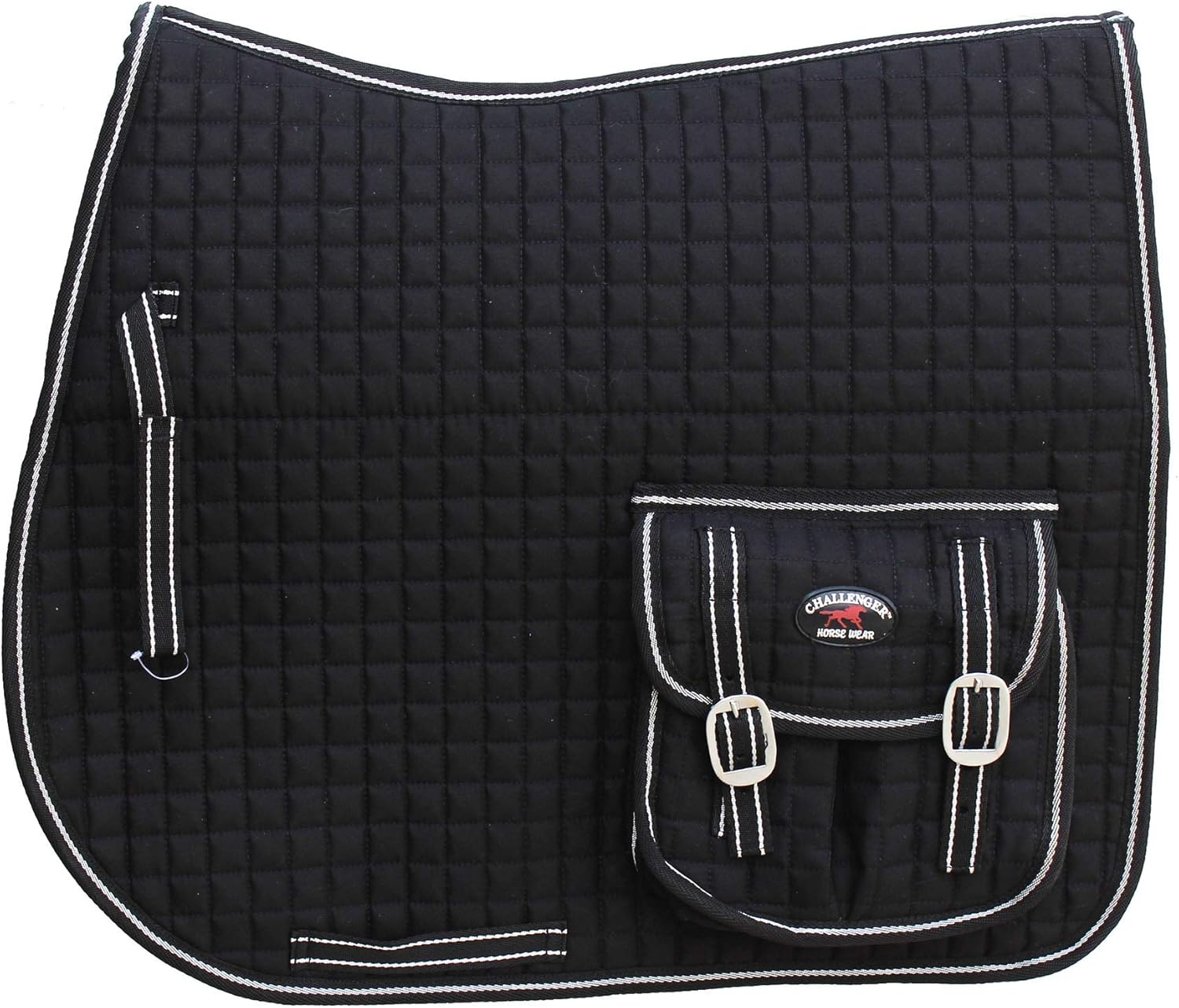 CHALLENGER Horse English Black All-Purpose Trail Saddle Quilted Pad w/Pockets 7269