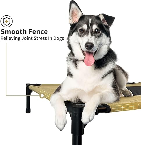 Miniatura 2 de FIOCCO Cuna para perro, cama elevada refrescante para perros, cama elevada lavable para perros con malla a prueba de mordidas, camas para perros