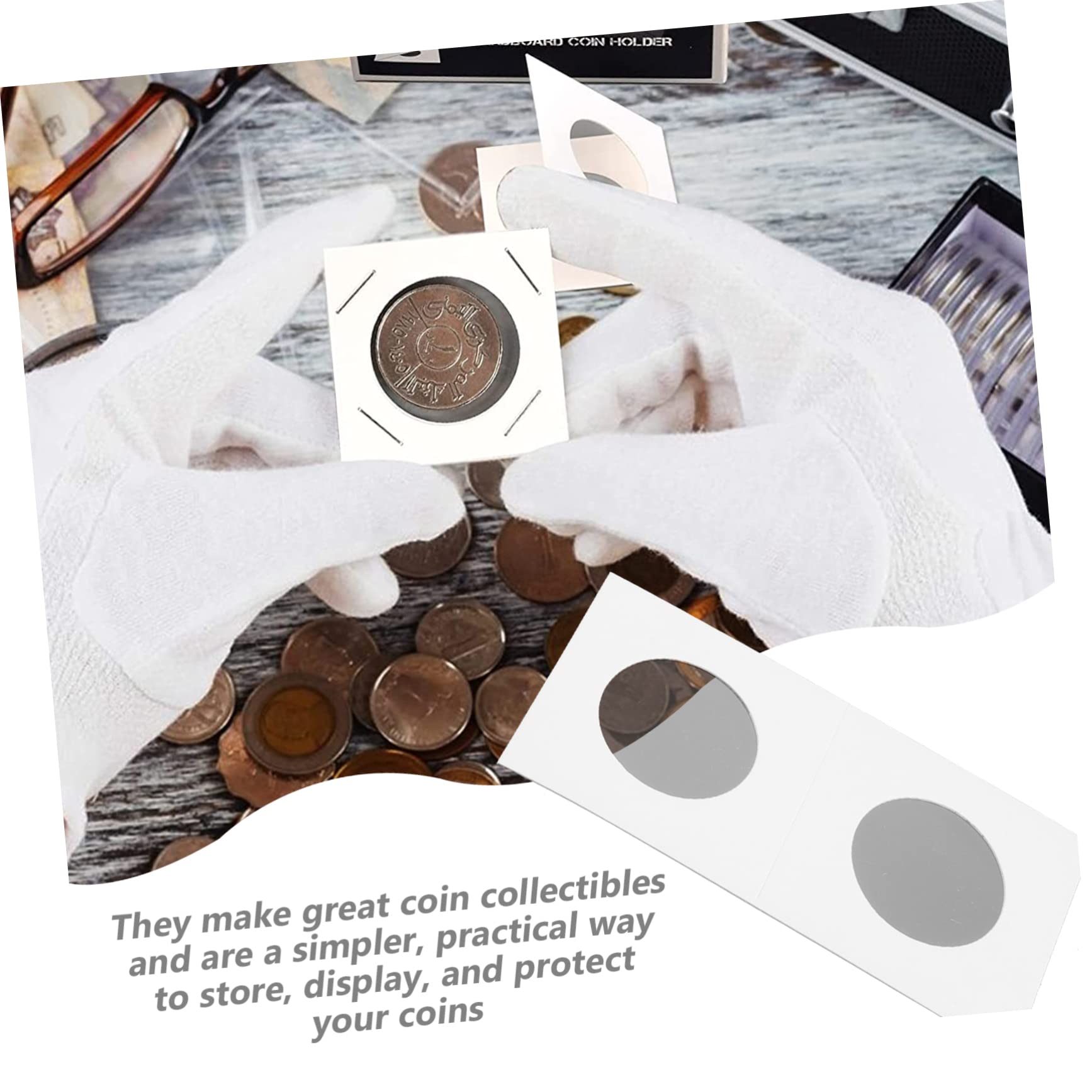 Papel Tamaño de 400 Monedas para Coleccionismo Portamonedas Piezas de Adecuado para Monedas, Adecuado para Almacenar y Exhibir