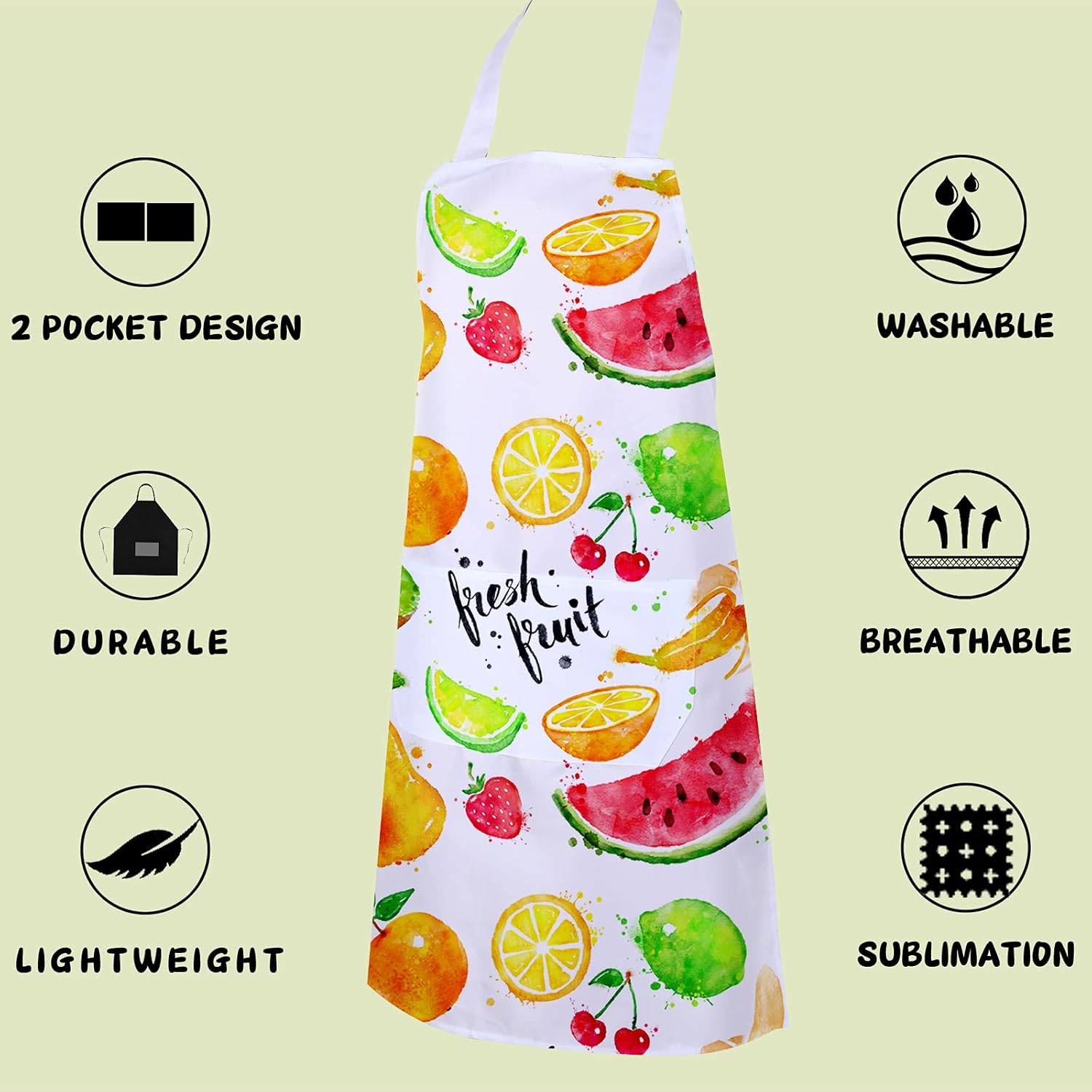 SATINIOR Sublimation Bib Blank Kitchen Aprons with Pockets Unisex White Cooking Kitchen Apron for Restaurant Home(5 Pieces) - Image 3