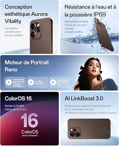 OPPO Reno15 Pro 5G Android Smartphone,12+512GB, 6.32" 120Hz AMOLED Display, 200MP Ultra-Clear Camera, 4K HDR Video, 6200mAh Battery, MediaTek Dimensity 8450, with 80W SUPERVOOC Charger, Dusk Black - 2