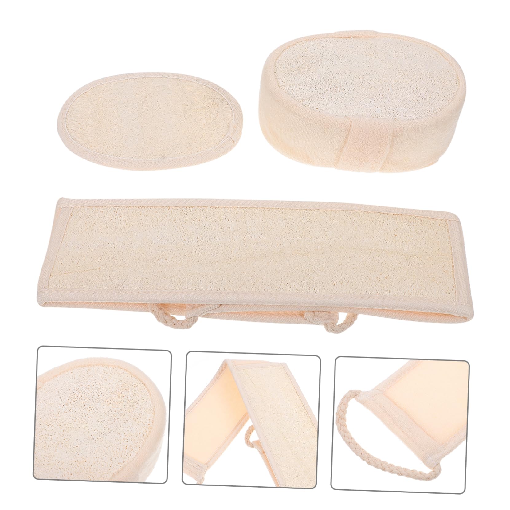 FRCOLOR 9piezas Toallas Exfoliantes De Loofah Natural De Toallas De Cuerpo Para Eliminar Células Muertas y Masaje Para Ducha y Cuidado Personal Beige