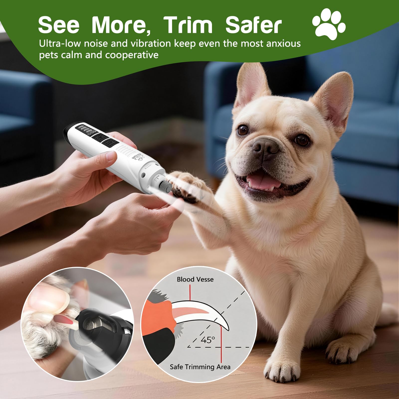 Rechargeable Dog Nail Grinder - Quiet & Safe -4 Rechargeable Dog Nail Grinder - Quiet & Safe -4