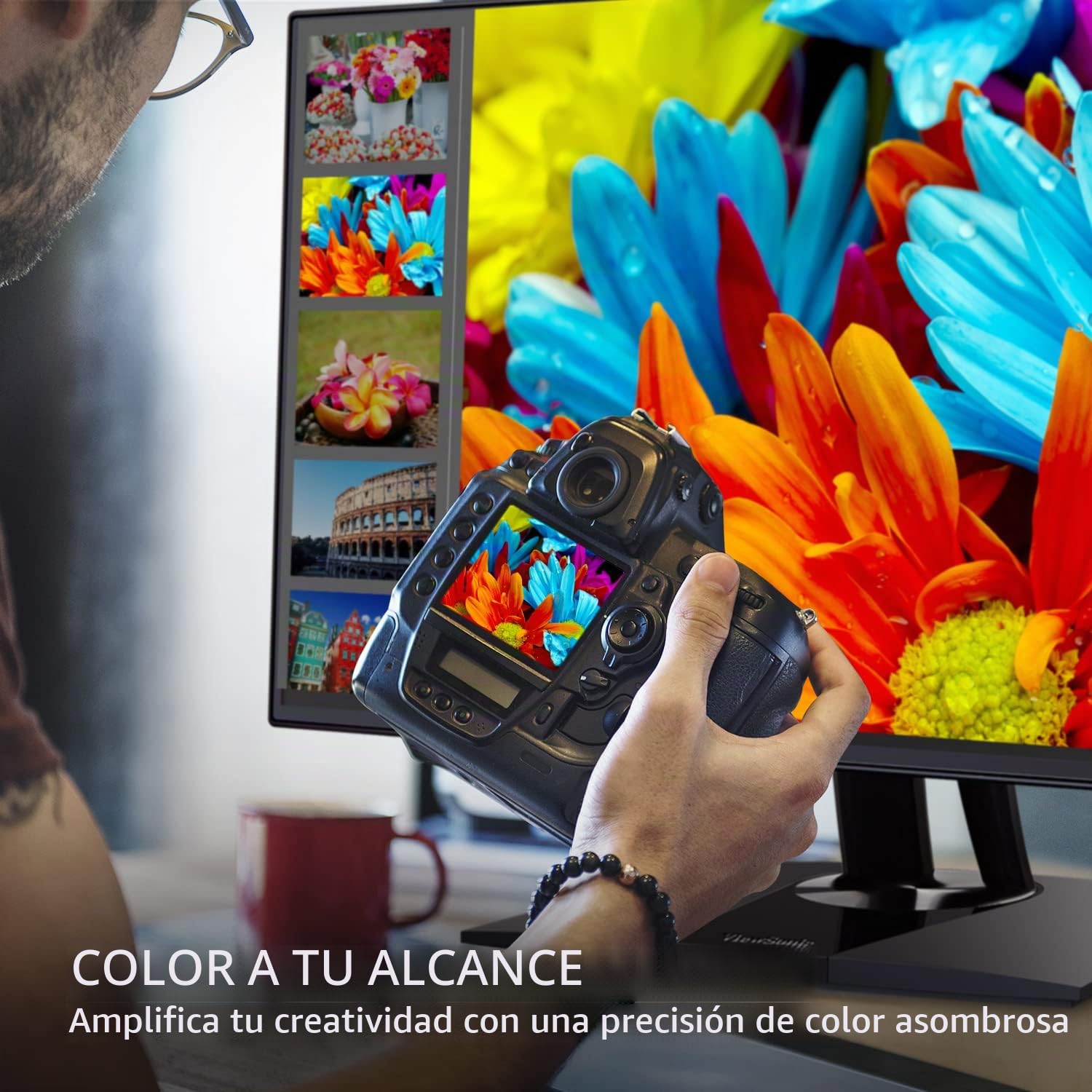 ViewSonic VP3256-4K Monitor ergonómico IPS 4K UHD de 32 Pulgadas con biseles ultrafinos, precisión de Color, validado Pantone, USB C de 60 W